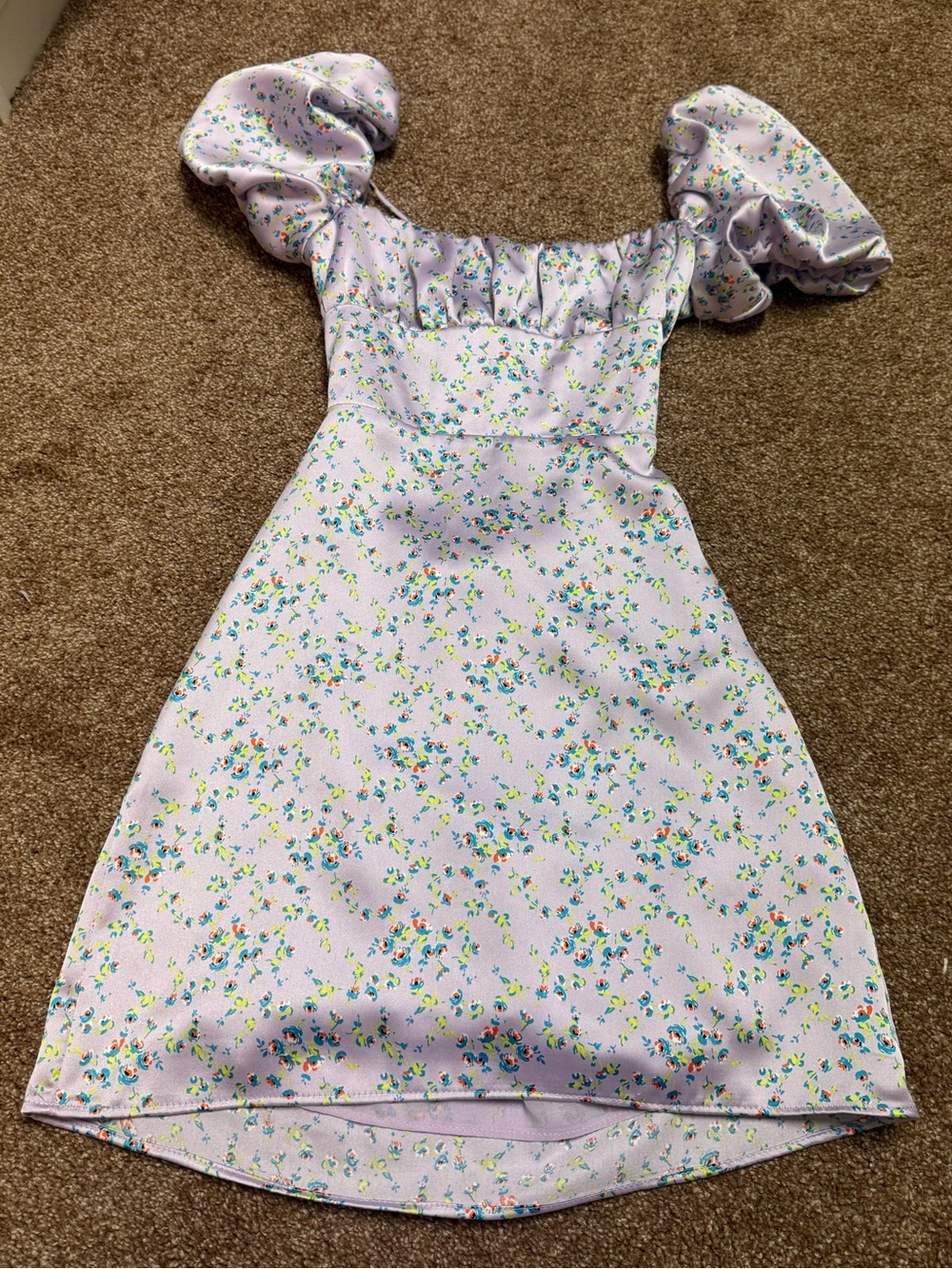 Zara purple open back floral dress
